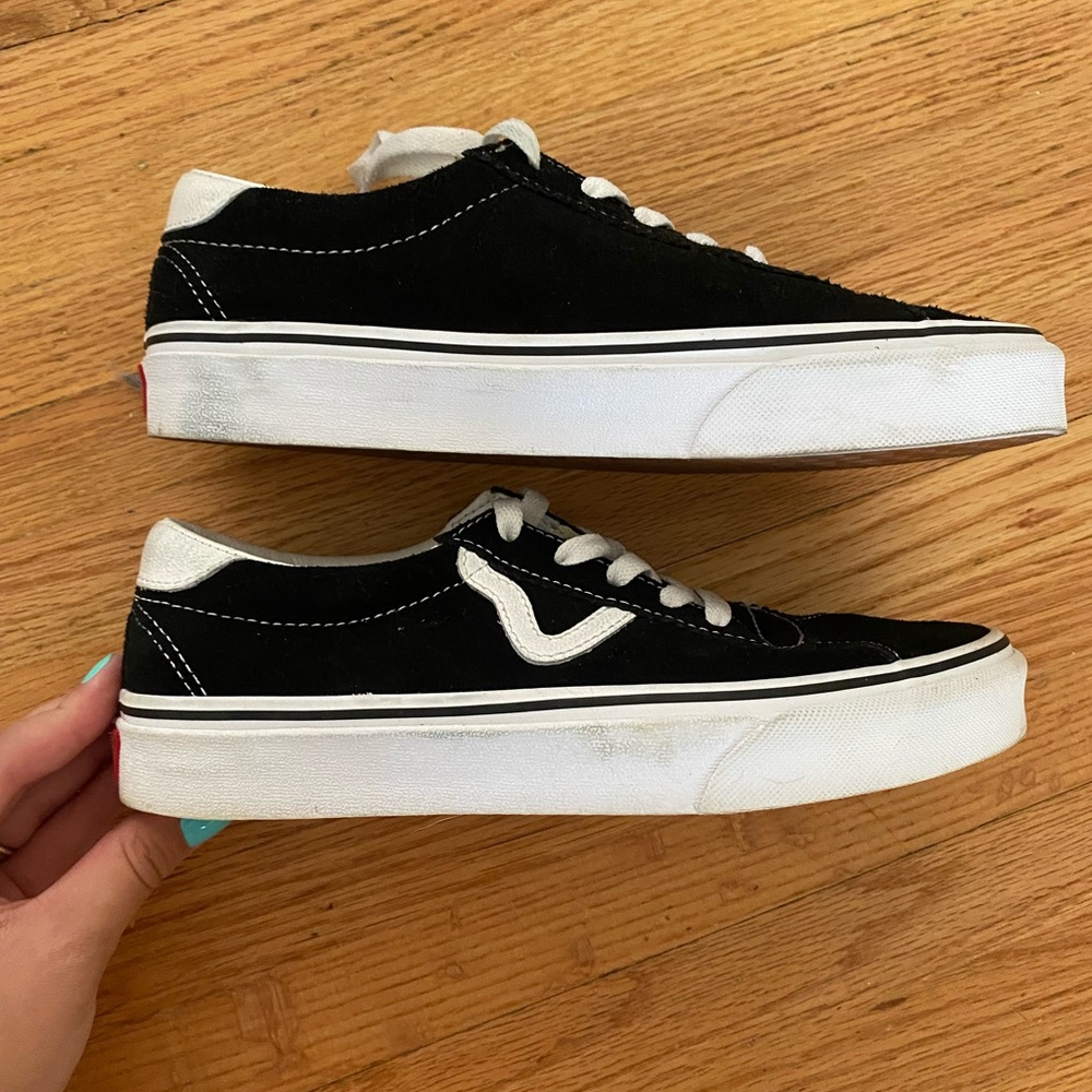 Black and white vans